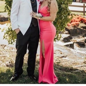 Pink Prom/Homecoming Dress w/ Leg Slit Backless